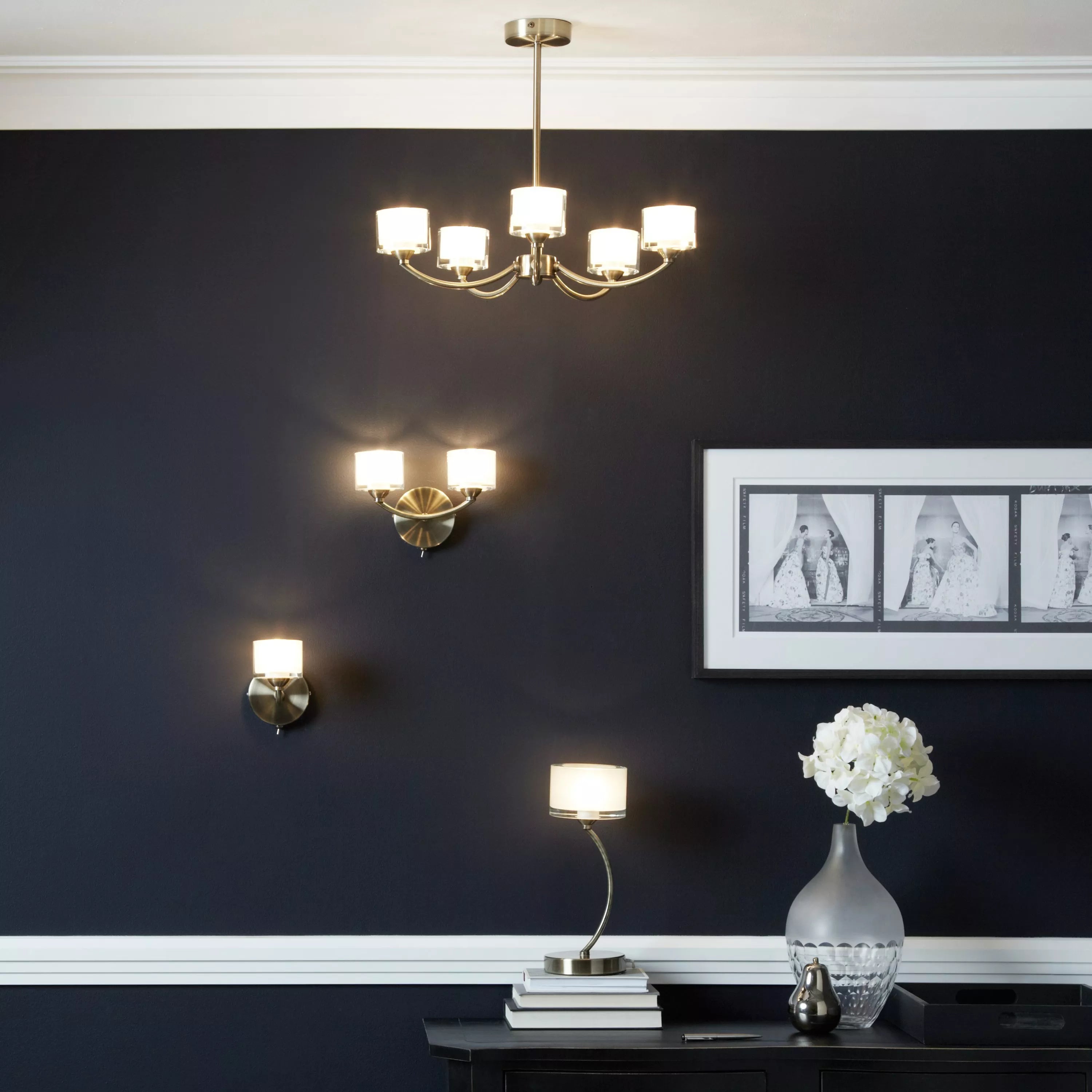 John Lewis Paige double wall light satin nickel - British product