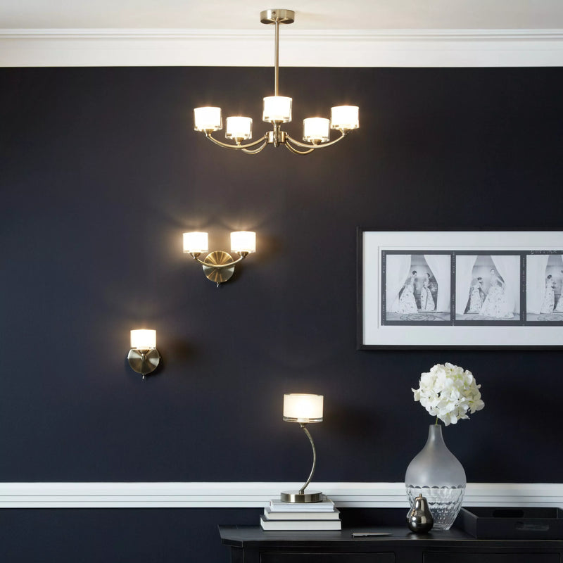 John Lewis Paige double wall light satin nickel - British product