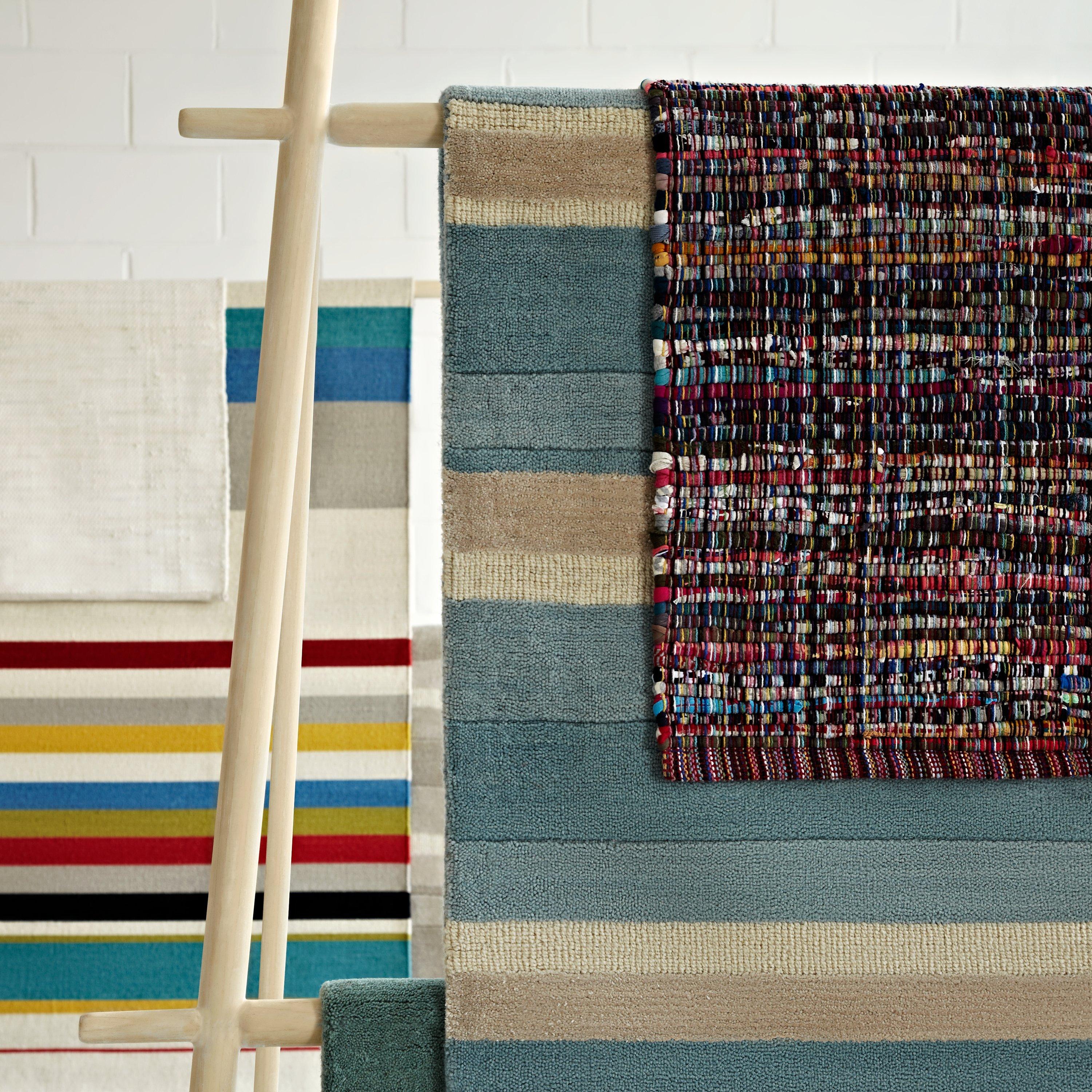 John Lewis Amelia stripe hand loomed rug 150x90cm - British product