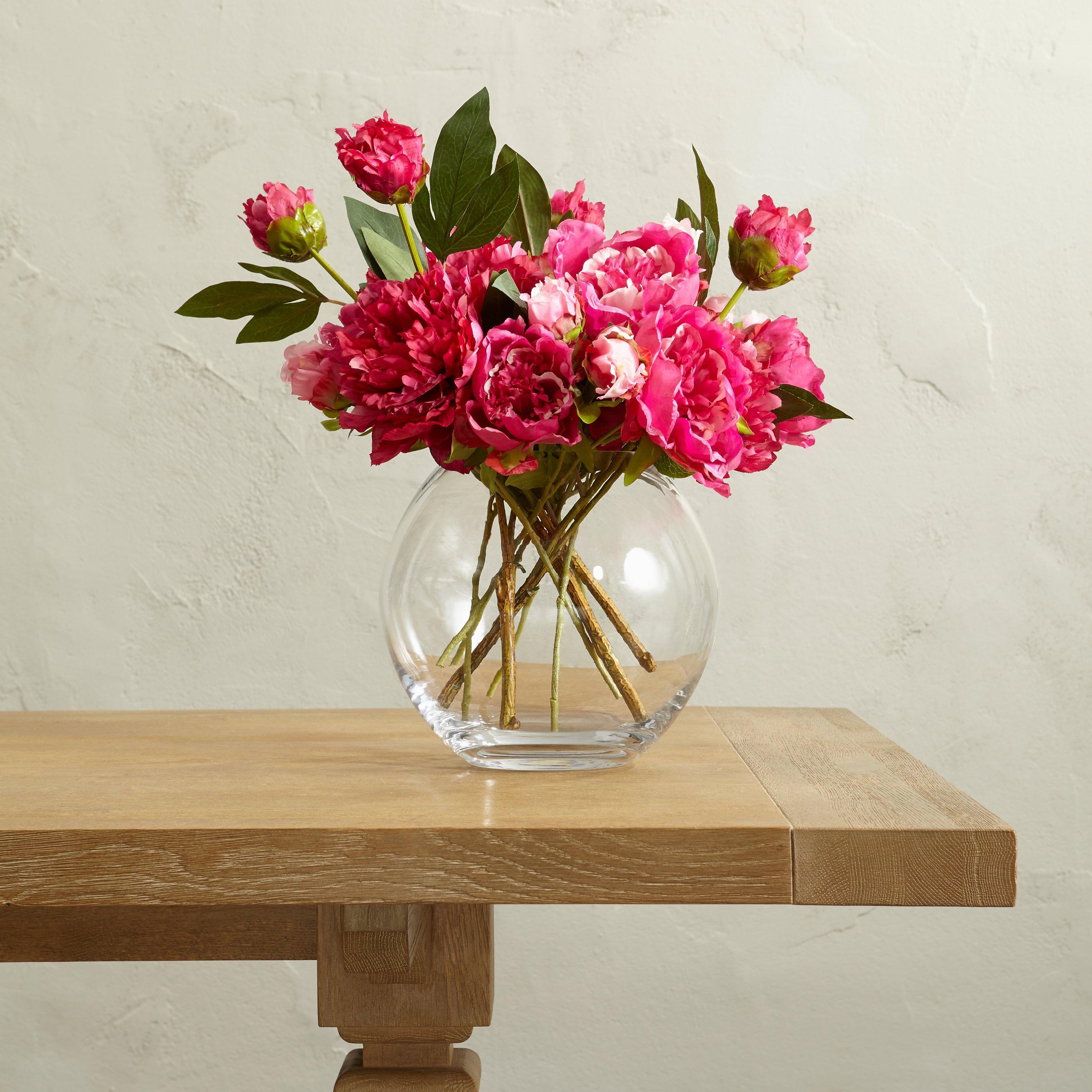 LSA International Flower Bouquet Globe Vase, H22cm, Clear