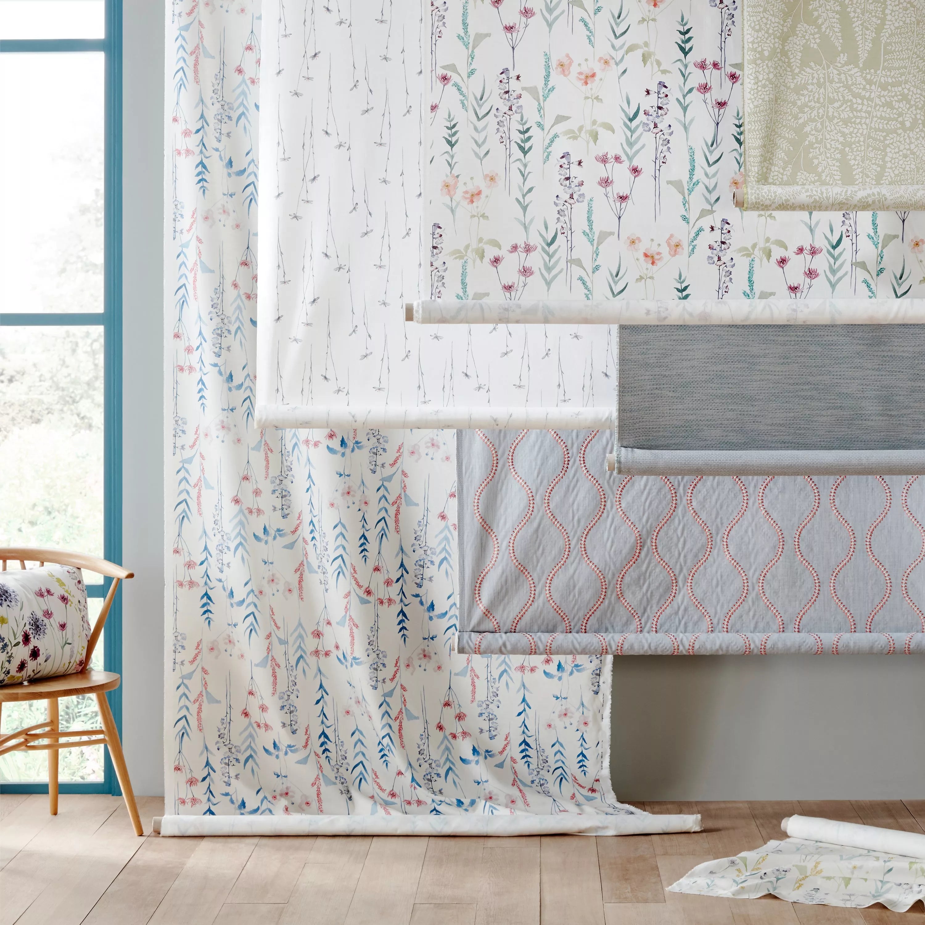 John Lewis Longstock floral furnishing fabric in multi colour, UK version