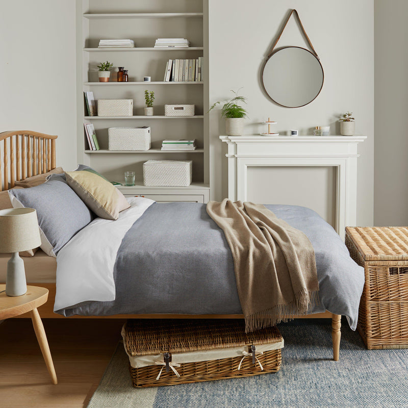 John Lewis underbed storage basket natural willow with leather straps - British product