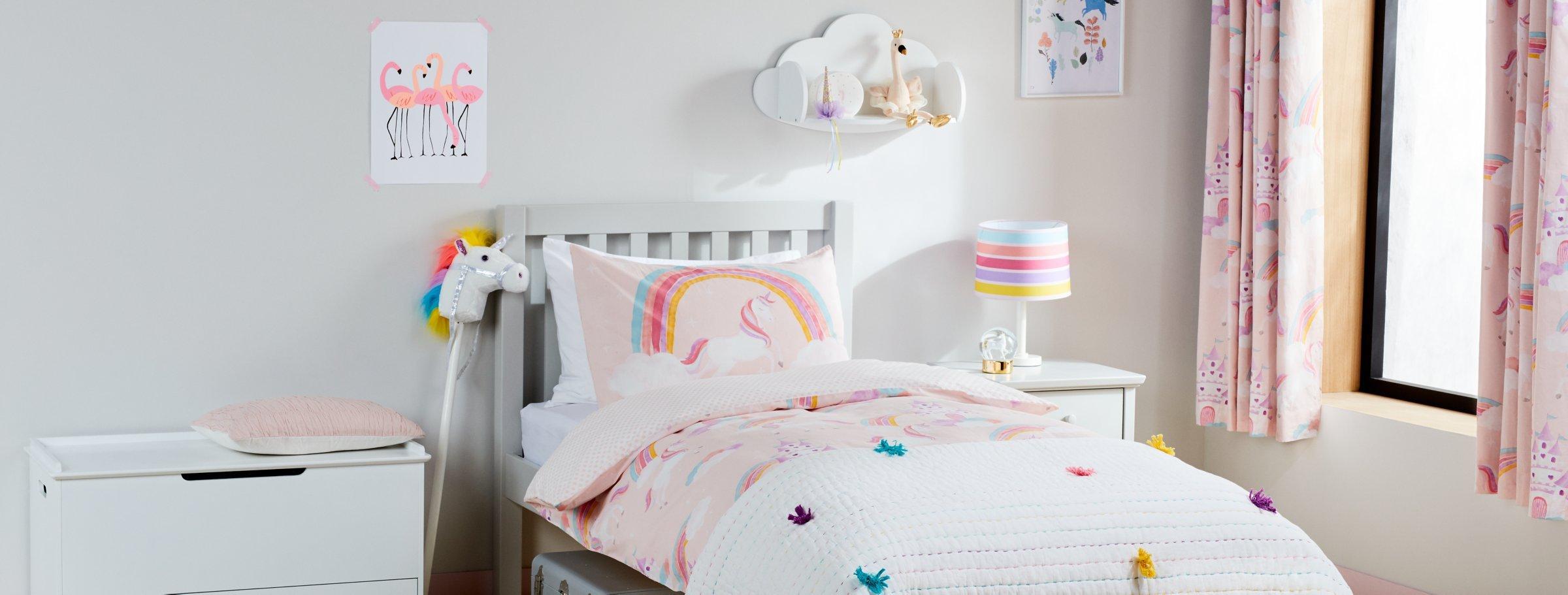 John Lewis unicorn curtains blackout lined pencil pleat pair 137x117cm, UK version