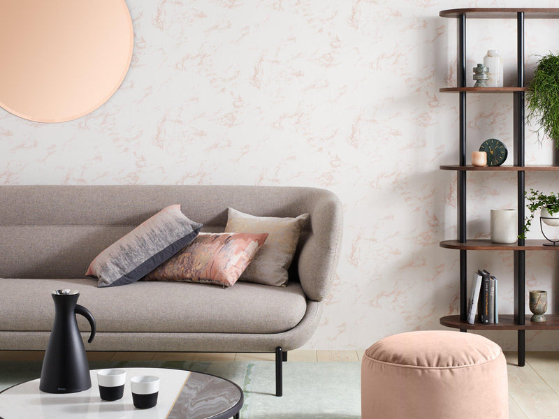 John Lewis velvet pouffe with piped edges, imported from the UK