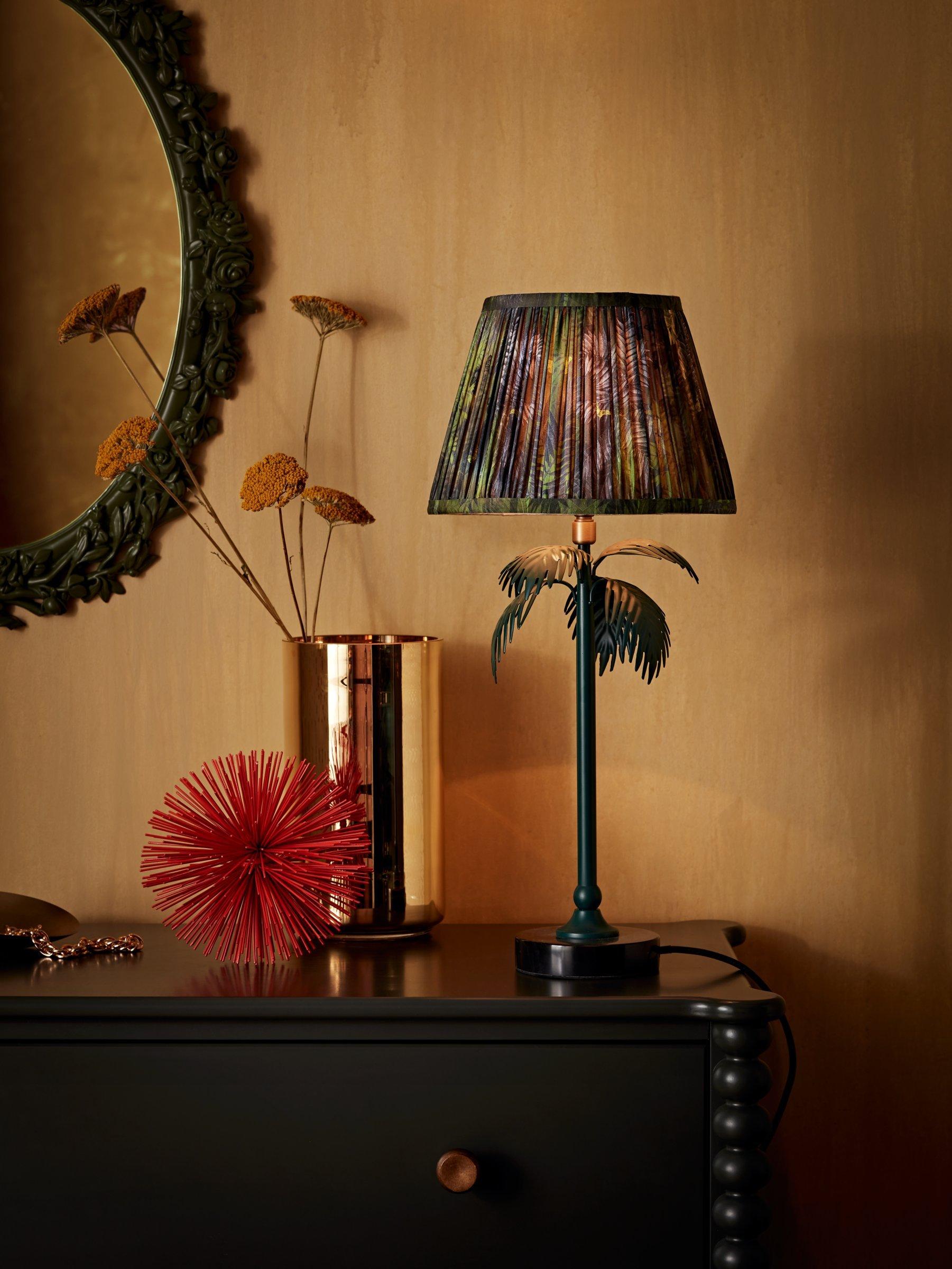 Matthew Williamson Ellwood tapered lampshade in green faux silk - British product