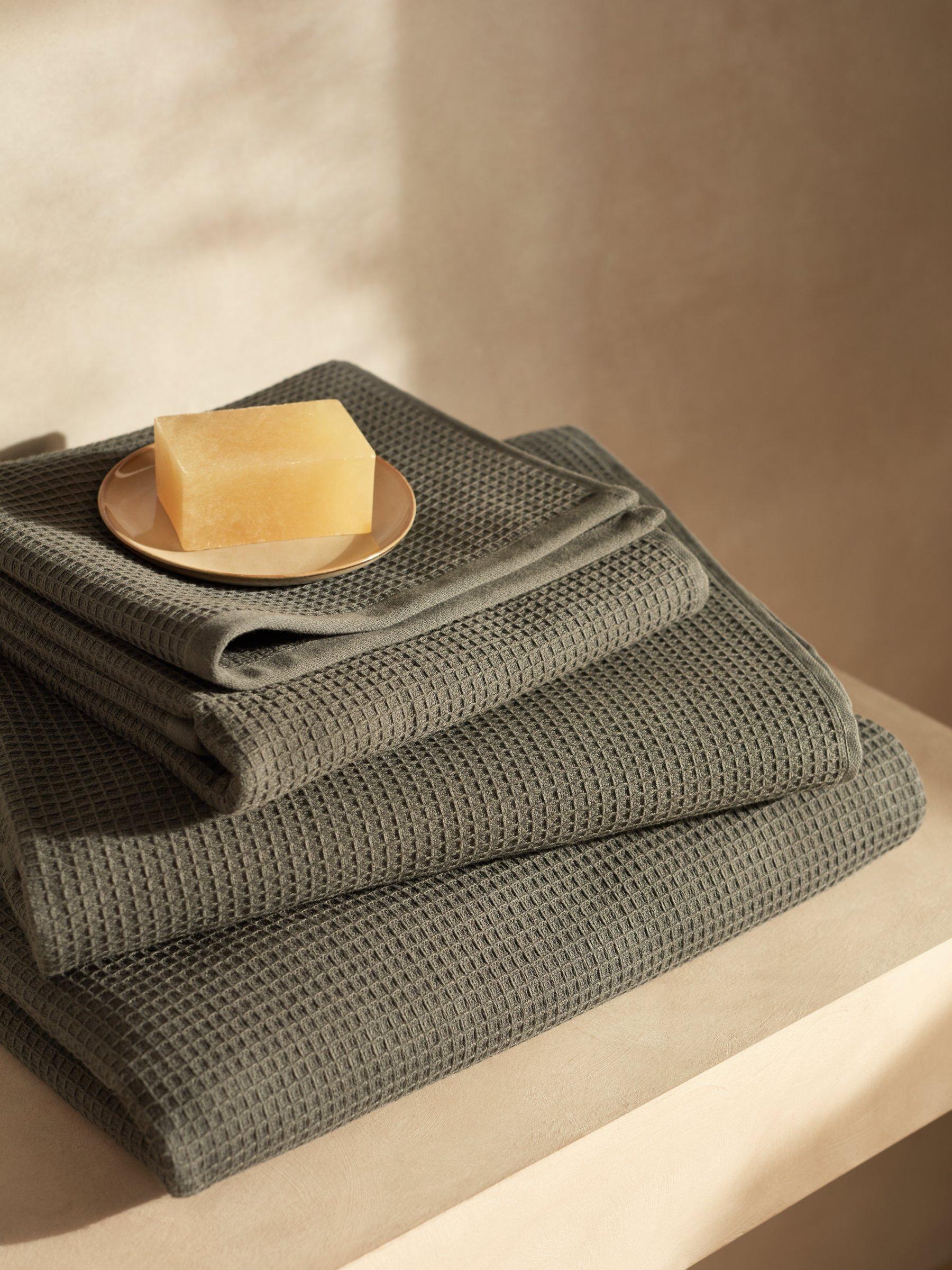 John Lewis spa waffle towels pure cotton 580gsm, UK version