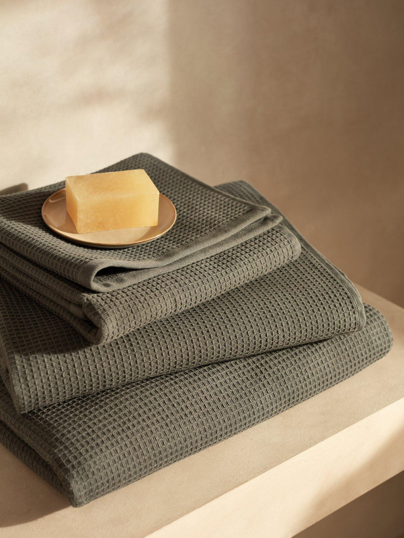 John Lewis spa waffle towels pure cotton 580gsm, UK version