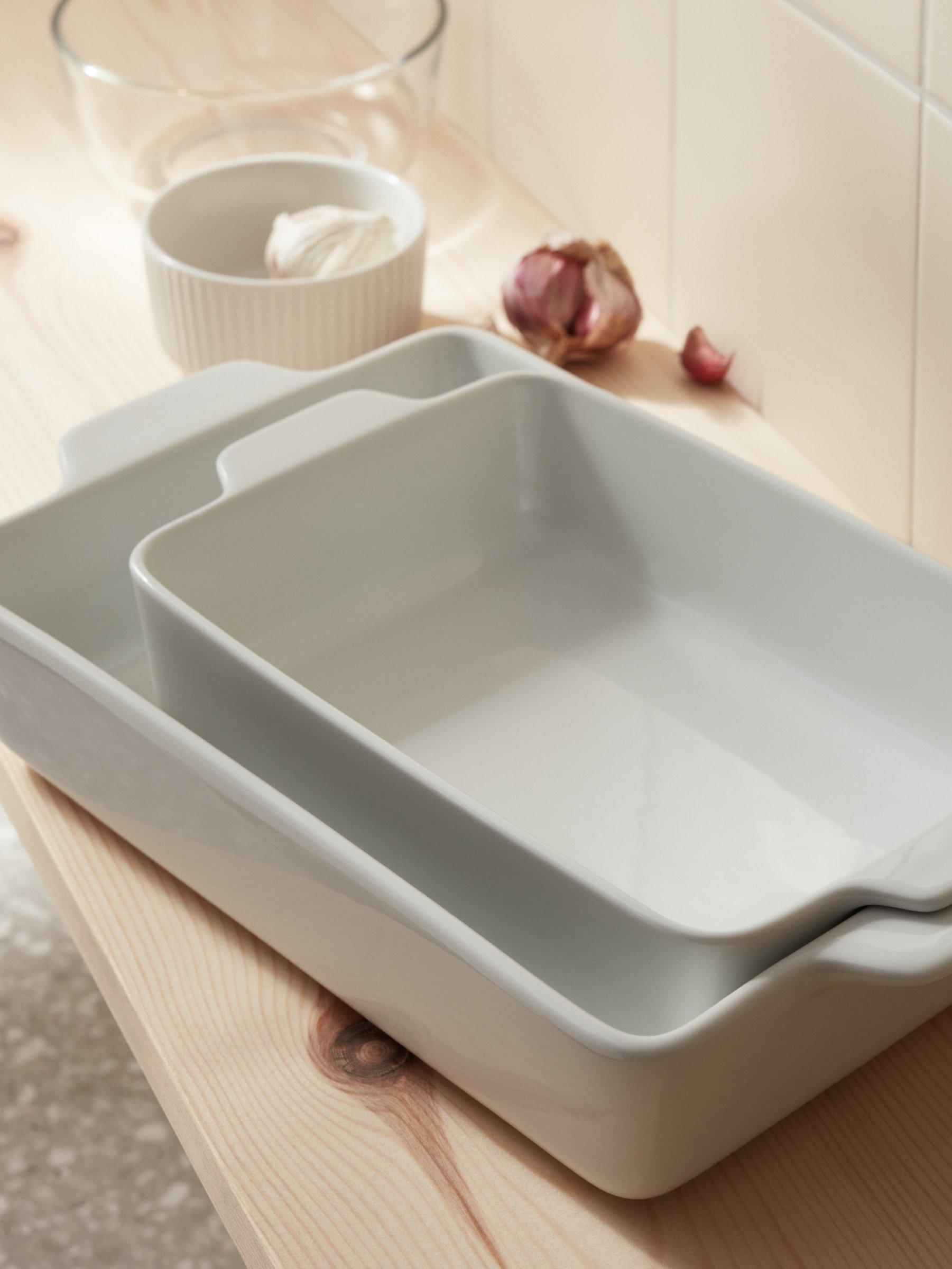 John Lewis rectangular roasters set of 2 white (British brand)
