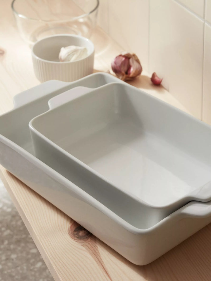 John Lewis rectangular roasters set of 2 white (British brand)