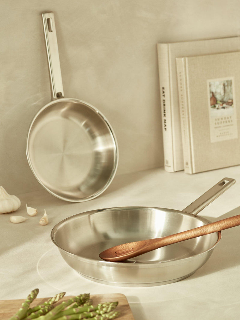 John Lewis Classic Uncoated Stainless Steel Frying Pan, UK version