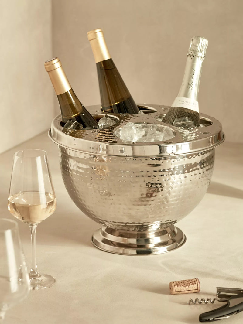 John Lewis hammered stainless steel wine bucket with lid - British product