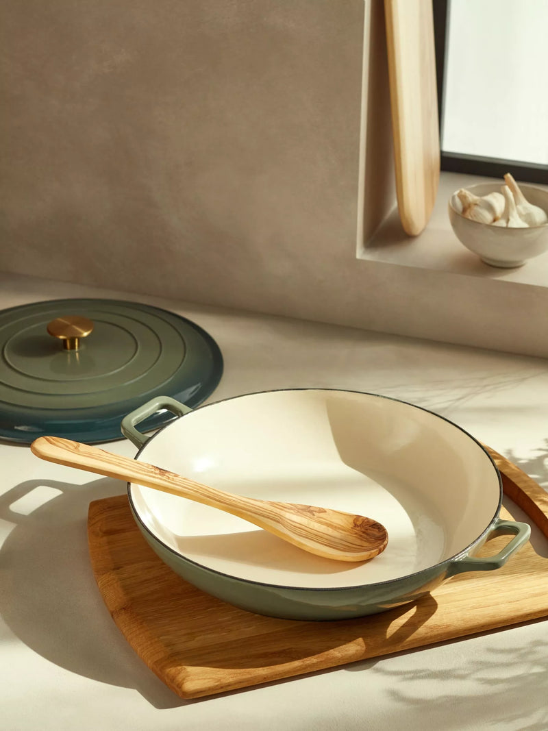 John Lewis Cast Iron Shallow Casserole 31cm Ombre Green, UK version