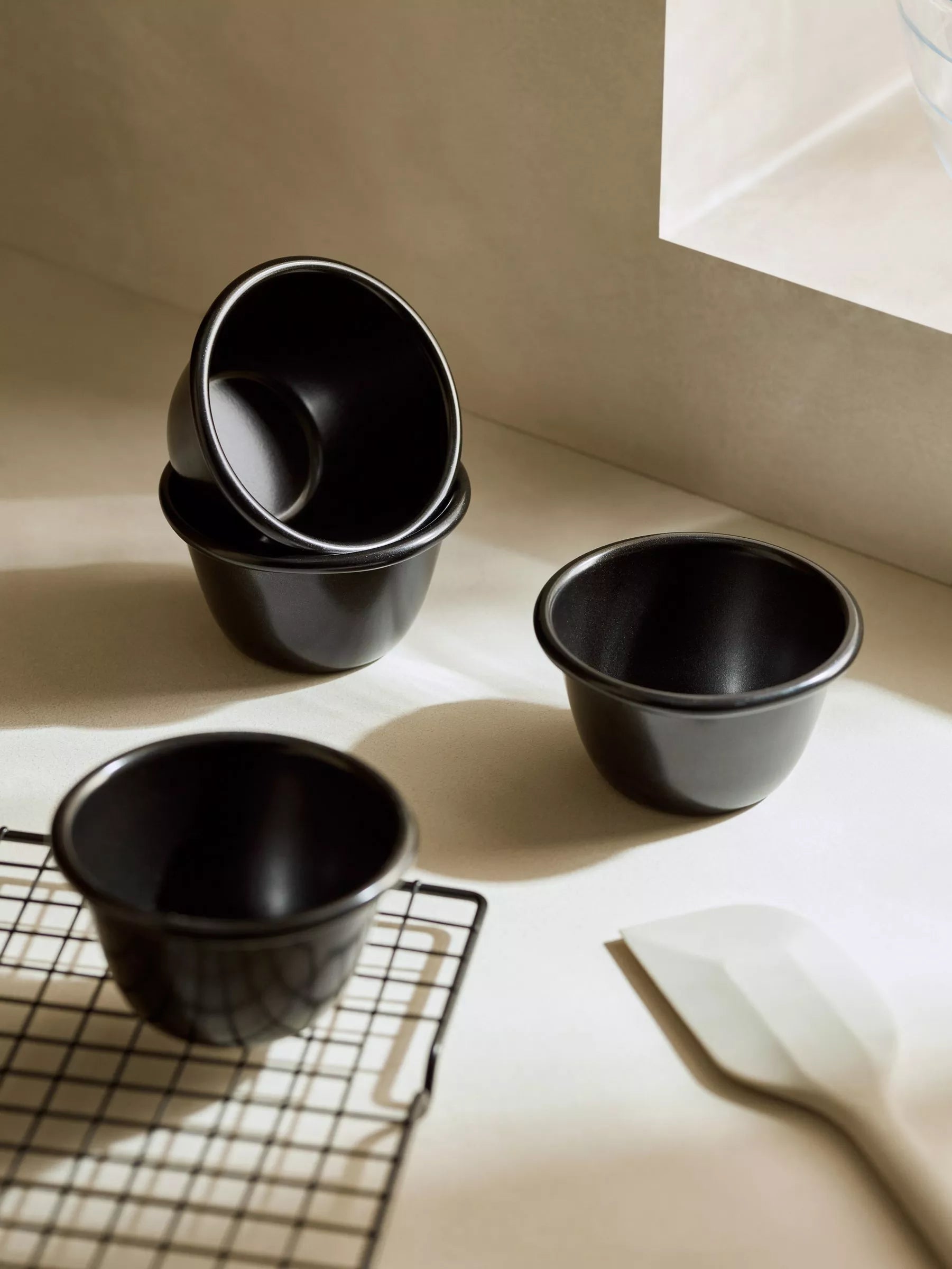 John Lewis non-stick carbon steel pudding moulds set of 4, imported from the UK