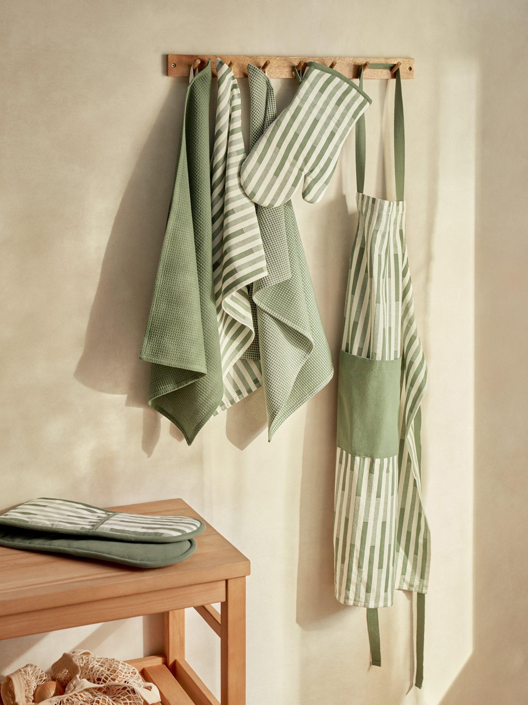 John Lewis staggered stripe cotton apron (British brand)