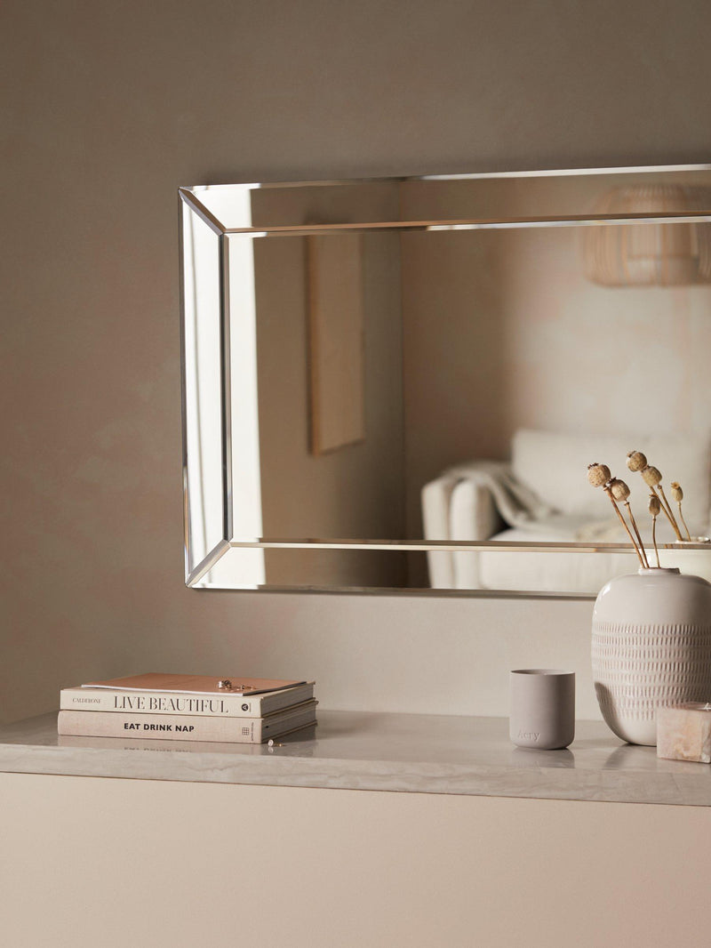 John Lewis bevelled glass wall mirror, clear - (British brand)