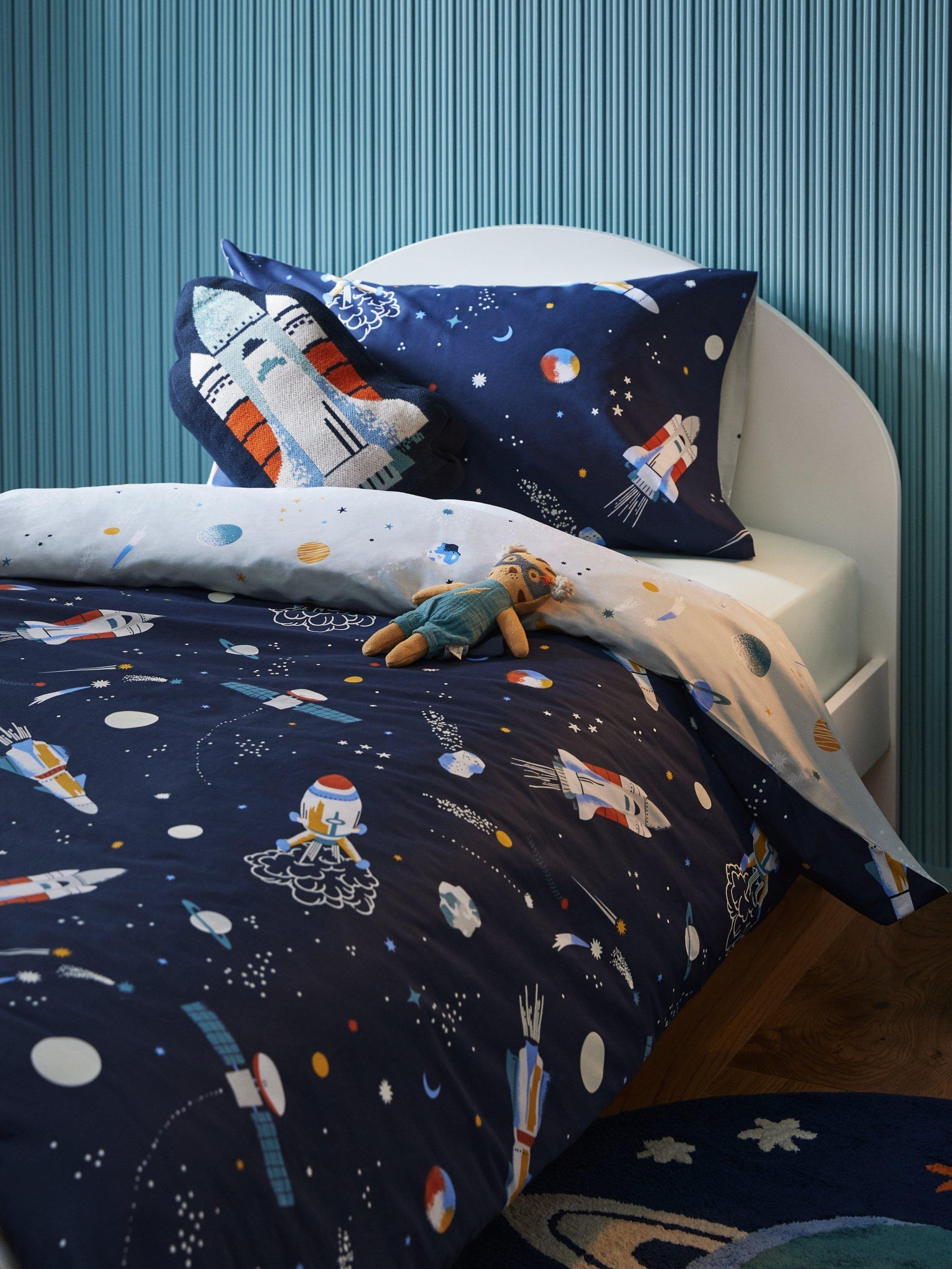 John Lewis duvet cover set Outer Space glow in the dark single, imported from the UK