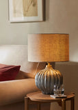 John Lewis Urchin ceramic table lamp with linen shade (British brand)