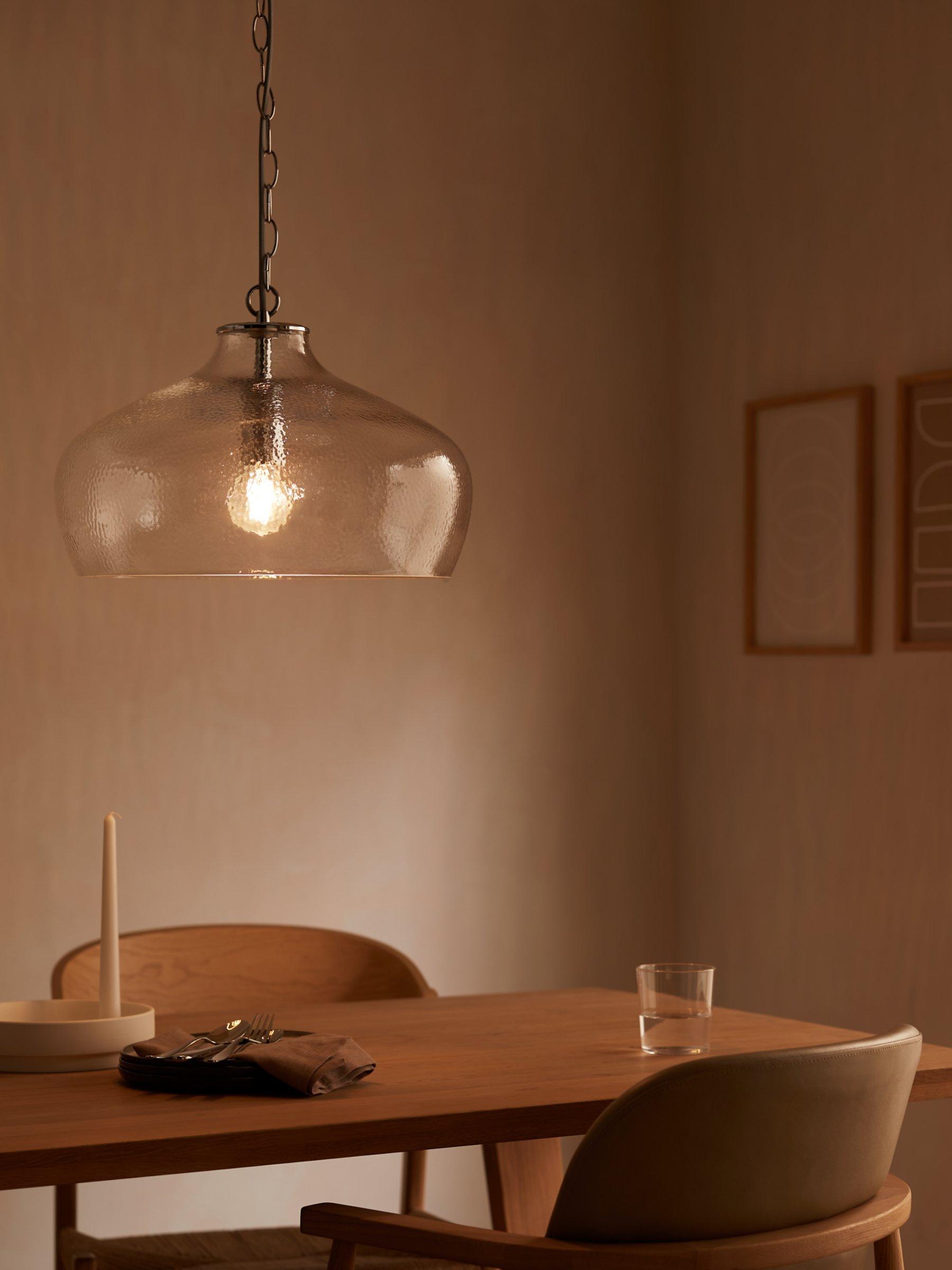 John Lewis Cartmel textured glass pendant ceiling light, imported from the UK