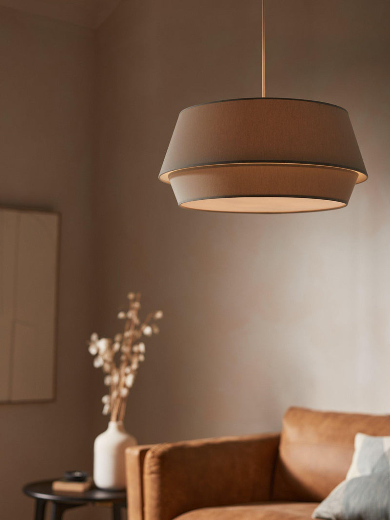 John Lewis Lisbeth ceiling shade fabric tapered drum, imported from the UK
