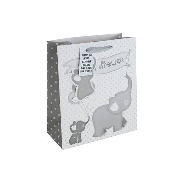 Eurowrap Elephant Baby Shower Gift Bag (Pack of 6) (L)