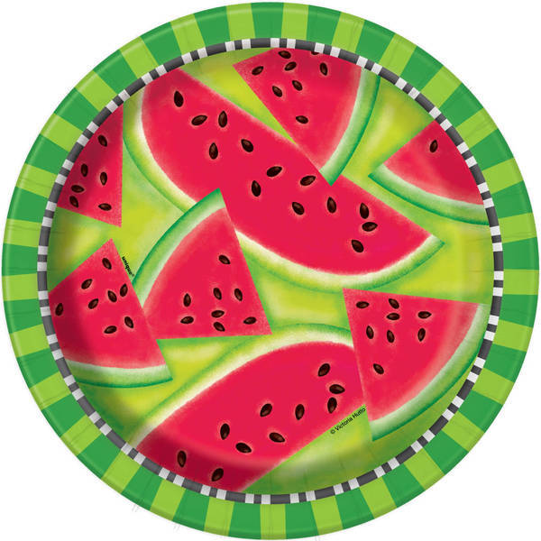 Unique Party Watermelon Summer Party Plates (Pack of 8)
