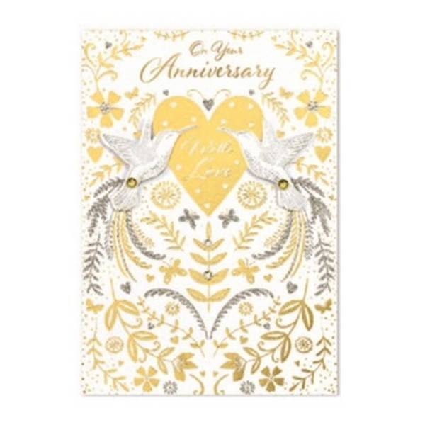 Simon Elvin On Your Anniversary Birds Card (Pack of 6)