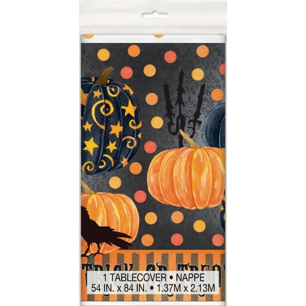 Unique Party Plastic Pumpkin Halloween Party Table Cover