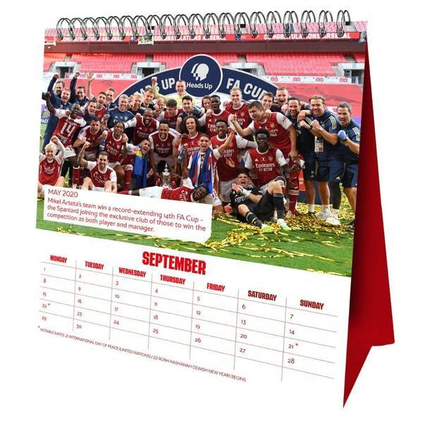 Arsenal FC 2025 Desktop Calendar
