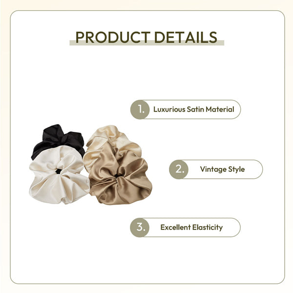 Livingandhome 4Pcs Hair Scrunchies Elastics Hair Bands