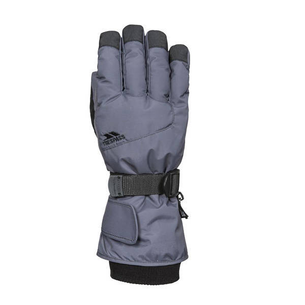 Unisex glove. Lightly padded. Adjustable wrist strap. Adjustable cuff tab. Glove retainer.