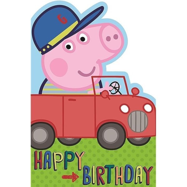 Peppa Pig Car Birthday Card