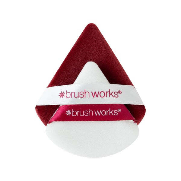 Brushworks Limited Edition Triangular Powder Puff Duo (Red)