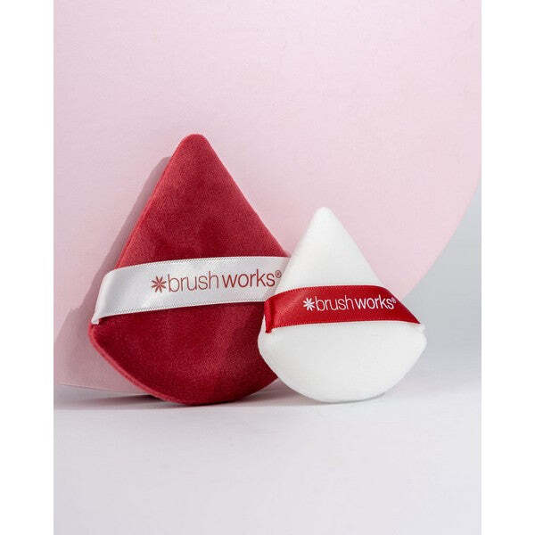 Brushworks Limited Edition Triangular Powder Puff Duo (Red)