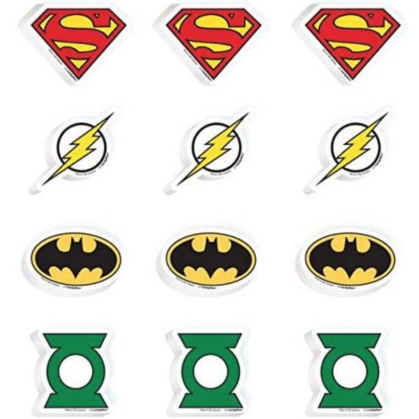 Justice League Icons Eraser (Pack of 12)