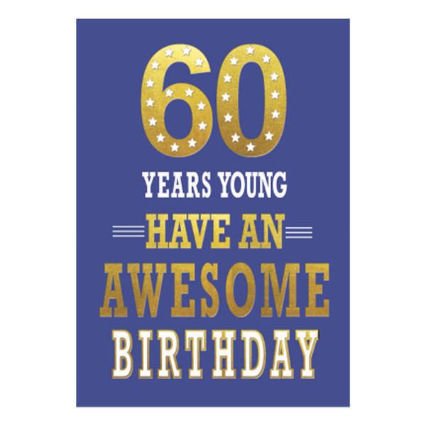Simon Elvin Have An Awesome Birthday 60th Card