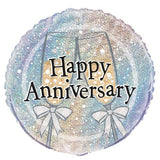 Unique Party Happy Anniversary Prism Foil Balloon