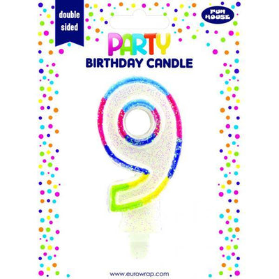 Superdrug Eurowrap 9 Rainbow Birthday Candle- Buy online at McGrocer