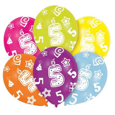 Superdrug Amscan Age 5 and 6 Latex Printed Balloon (Pack of 6)- Buy online at McGrocer