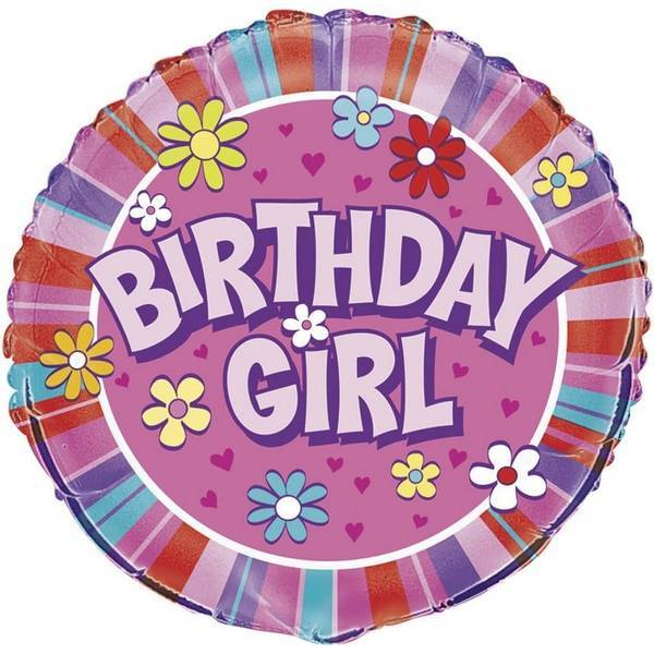 Unique Party Birthday Girl Round Foil Balloon