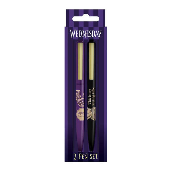 Wednesday Nevermore Pen Set (Pack of 2)