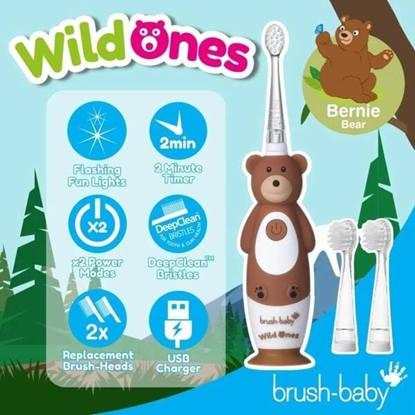 Brush Baby WildOnes Bear Kids Toothbrush Gift Set