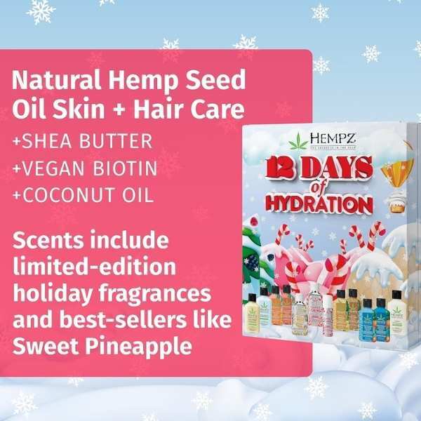 Hempz Twelve Days of Hydration Skin Care Gift Set 12 pack