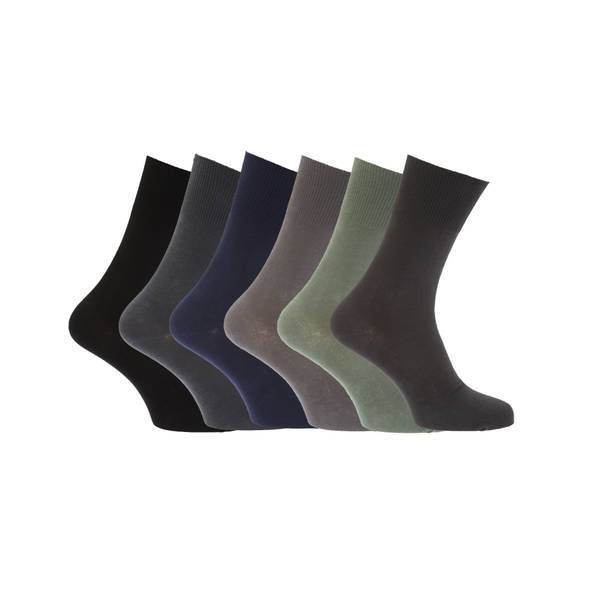 Mens Non Elastic Diabetic Socks (Pack Of 6) (UK Shoe 6-11)