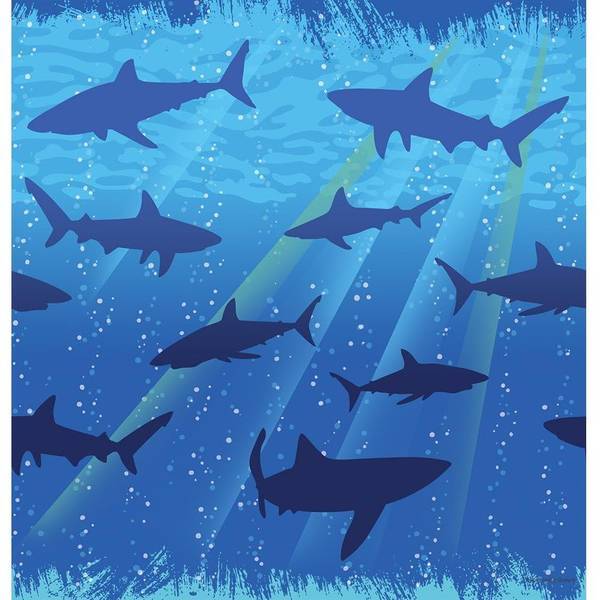 Creative Party Splash Plastic Shark Party Table Cover