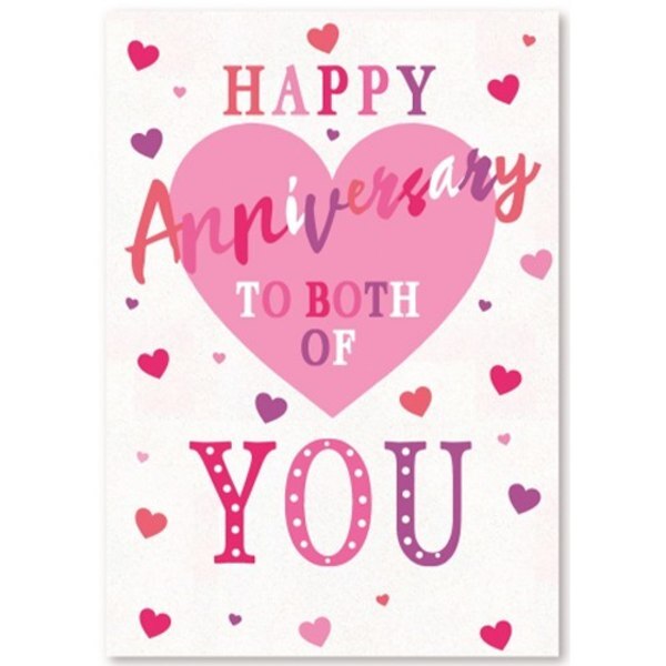 Simon Elvin Hearts Anniversary Card (Pack of 6)