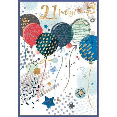 Superdrug Simon Elvin Balloon 21st Birthday Card (Pack of 6)- Buy online at McGrocer