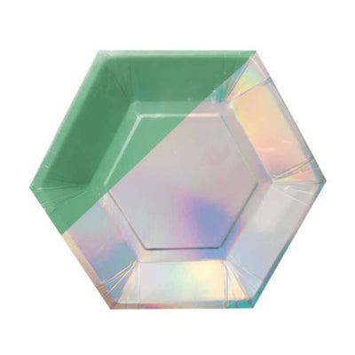 Superdrug Amscan Paper Iridescent Hexagon Dessert Plate (Pack of 8)- Buy online at McGrocer