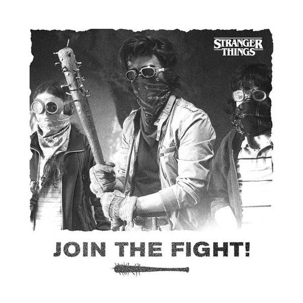 Stranger Things Join The Fight Framed Canvas Print