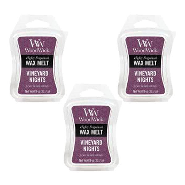 Woodwick Wax Melt Vineyard Night 22.7g - Pack of 3