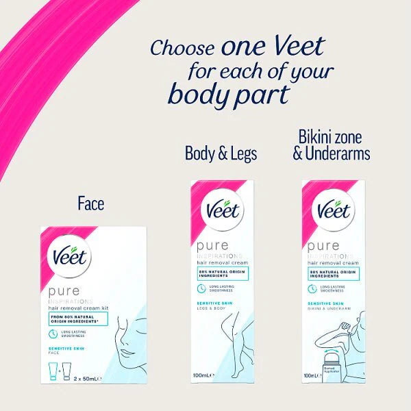 Veet Pure Hair Removal Cream Legs & Body Sensitive 400ml